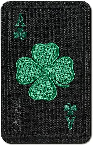 M-Tac Ace of Spades - Parche bordado de tarjeta de la muerte, parche táctico de moral para equipo militar, parches de gancho y bucle de combate del