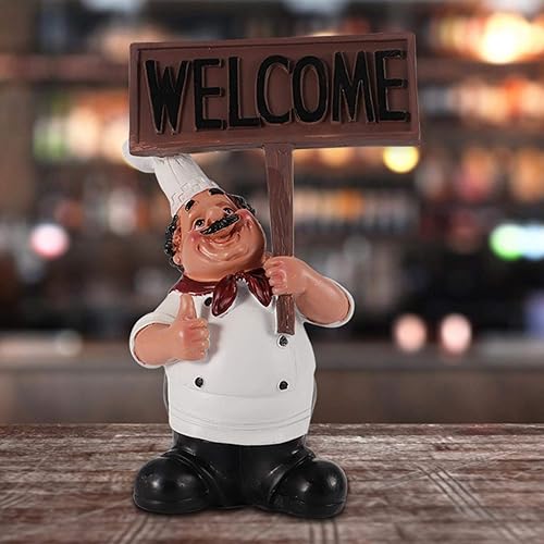 Vista 3 de xianshi Adorno de figuras de chef de carnaval para el día de San Valentín, adorno de cafetería, resistente y moderno para sala de estar y balcón