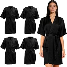 4 Pack Barber Cape, 40 Inches Hair Cutting Cape with Adjustable Tie | Hair Cutting Cape with Adjustable Tie, Kimono Style Salon Apron for Men Women Professional Hair Cutting - Black