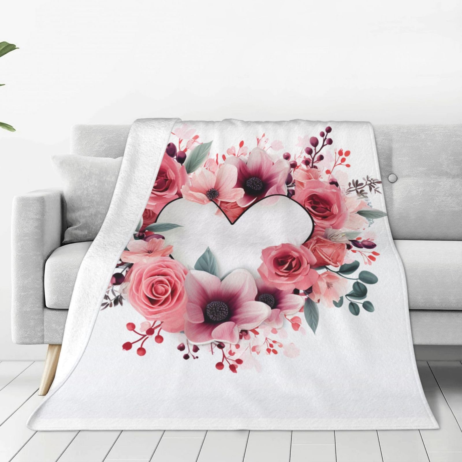 Couverture douce anti-froid Love Garland en micro polaire pour des nuits chaudes