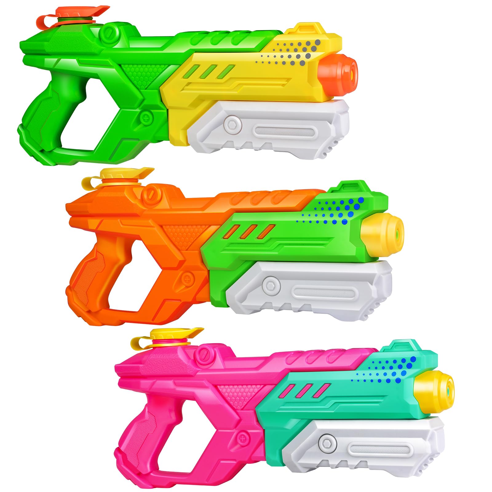 Quanquer 3 Pack Water Guns for Kids Adults - 600ML Squirt Water Toy Gun Super Blaster Soaker Long Range High Capacity Swimming Pool Beach Outdoor Fighting Toy for Boys Girls — image 1