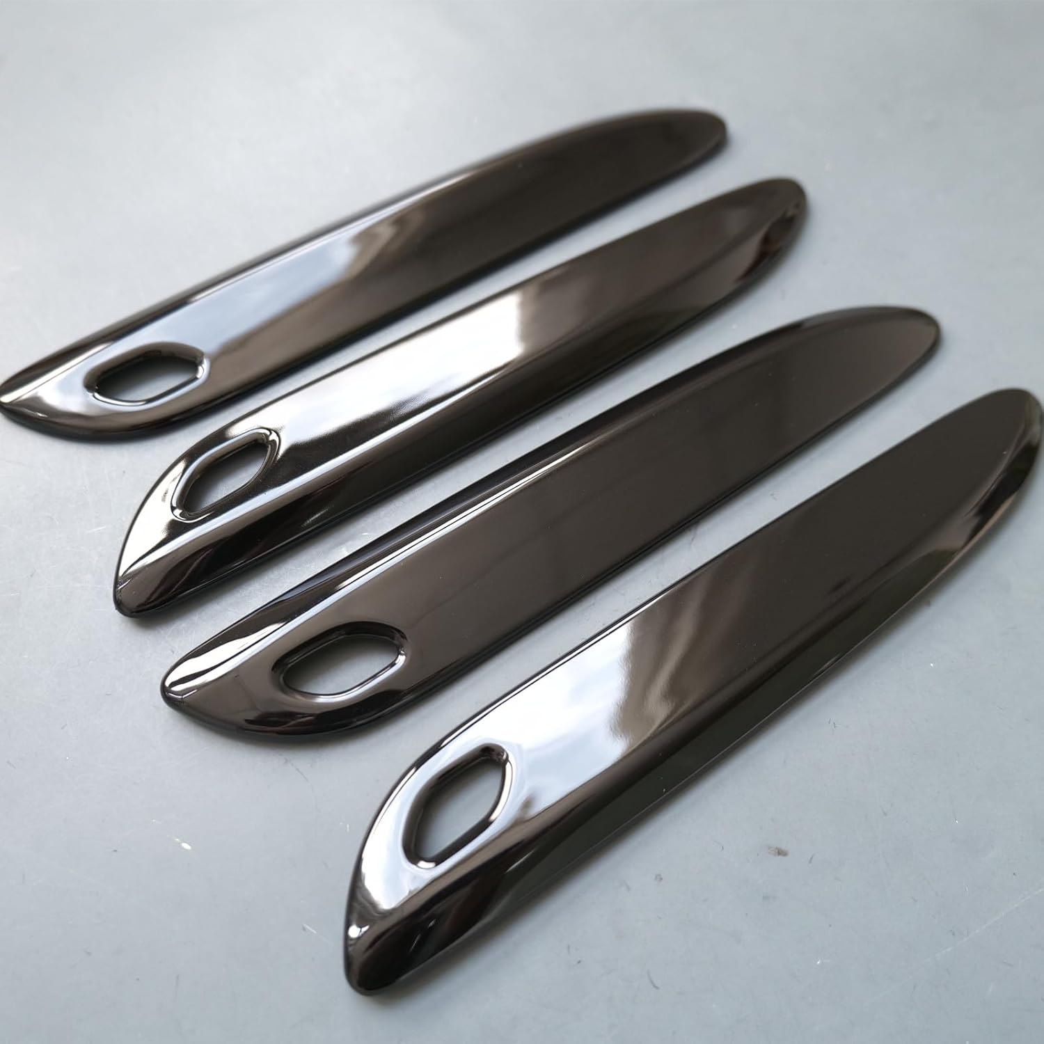 ZiWen Chrome Gloss Black Carbon Fiber Sport Door Handle Cover Trims for Mercedes Benz E-Class S EQE EQS W214 S214 X214 W223 2023 2024 2025 2026 (Gloss Black)