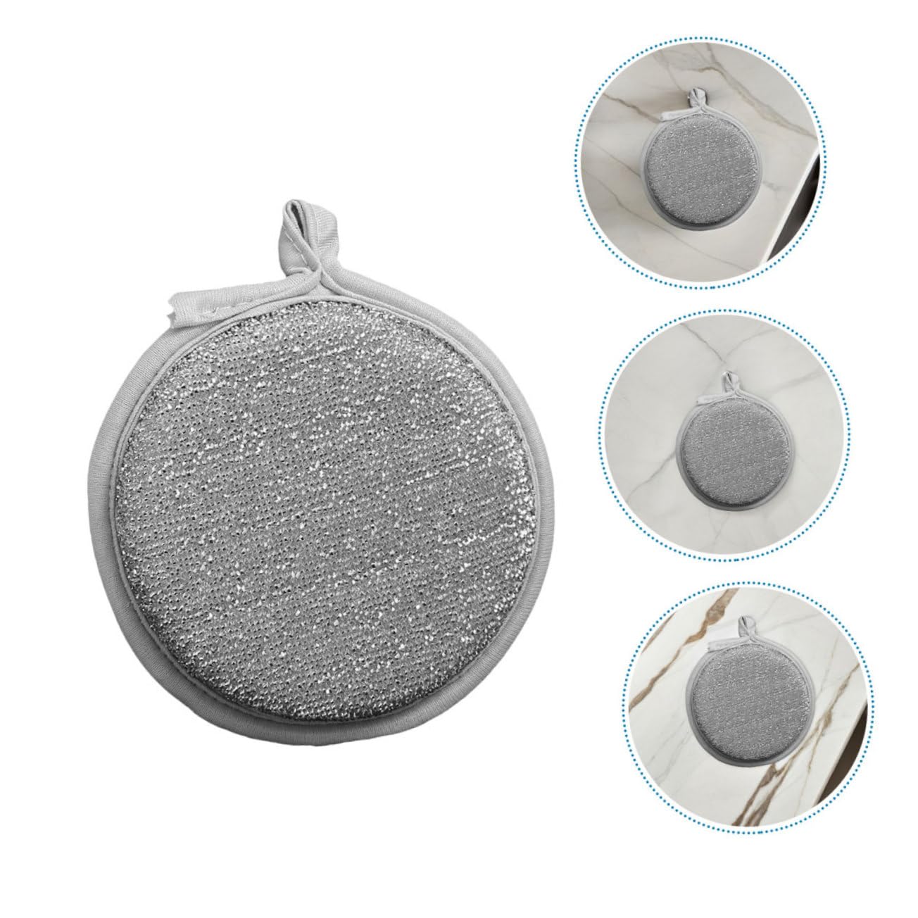 VALICLUD Paquete de 20 Esponjas de Limpieza para Cocina y Baño, Reutilizables, de Doble Cara Nailon y Esponja, Alta Absorción y Antiadherentes Color Plata para Lavar Platos