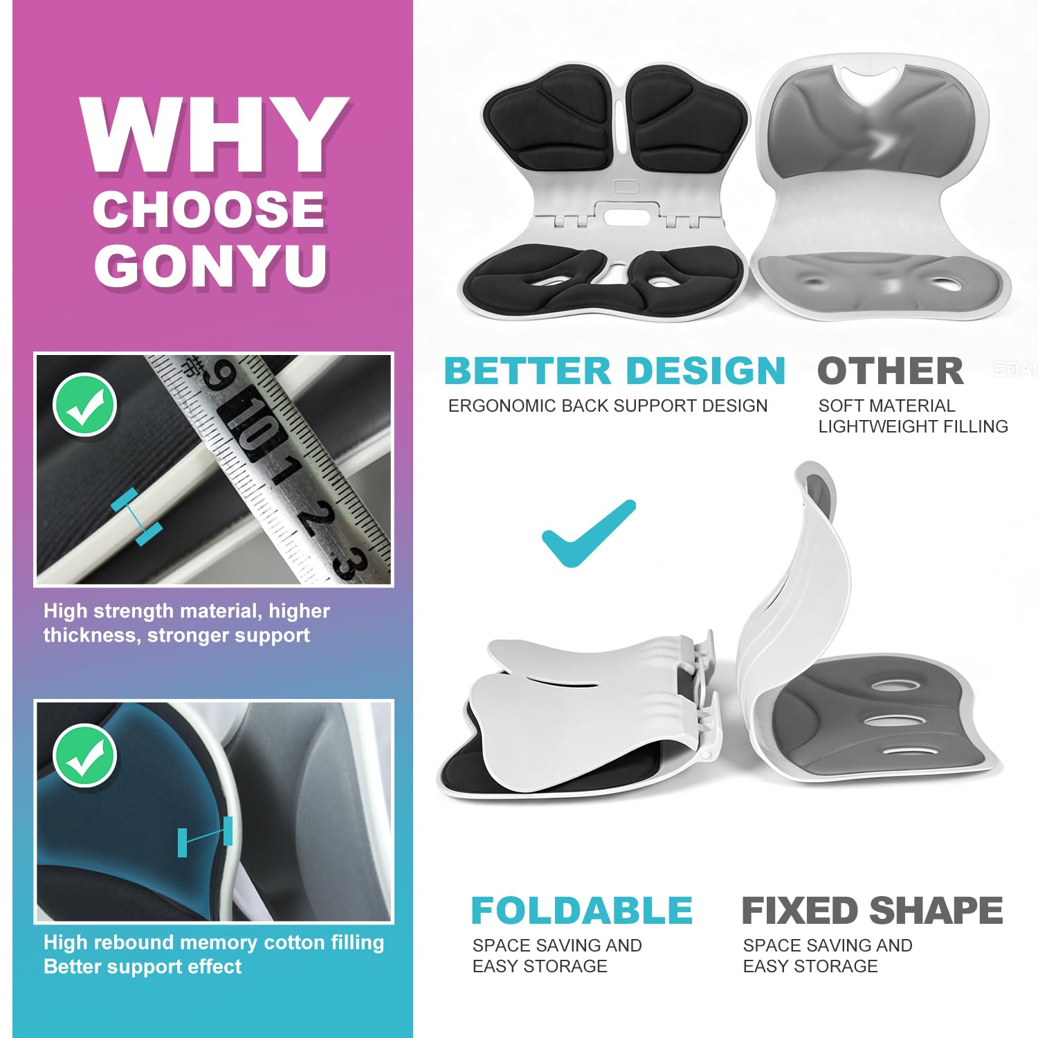 Foldable Lumbar Support Cushion Gallery Image