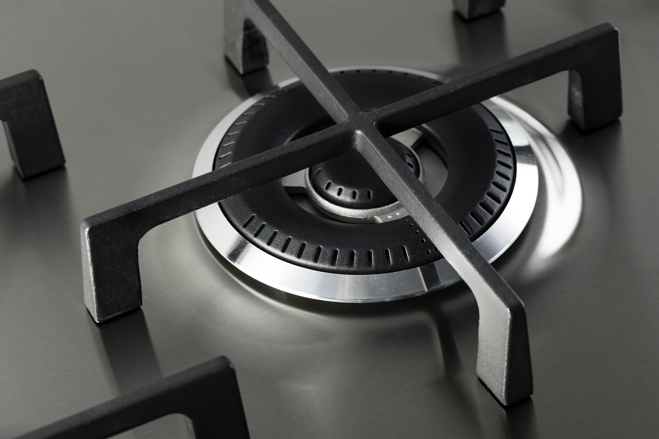 PremierTech Piano Cottura a Gas 5 fuochi, 75cm, Supporti in Ghisa Professionali, Ugelli Metano e Kit GPL Inclusi, Manopole Alluminio, Da Incasso, Acciaio Inox, Design Esclusivo 3D, PT755LX