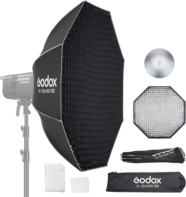 UL 59'' Octagon Softbox Large Bowens Mount octobox Soft Box | with Honeycomb Grid Light Diffusers Carry Bag for Bowens Mount COB Lights for SMALLRIG for Neewer for Aputure for Godox