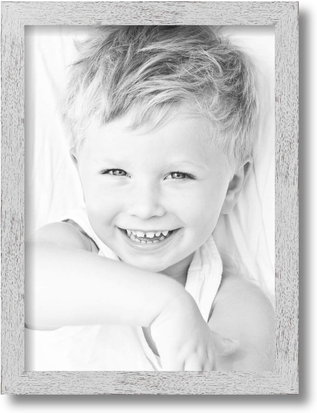 ArtToFrames 11x15 inch Eggshell Rustic Barnwood Wood Picture Frame, 2WOM0066-1343-YWHT-11x15