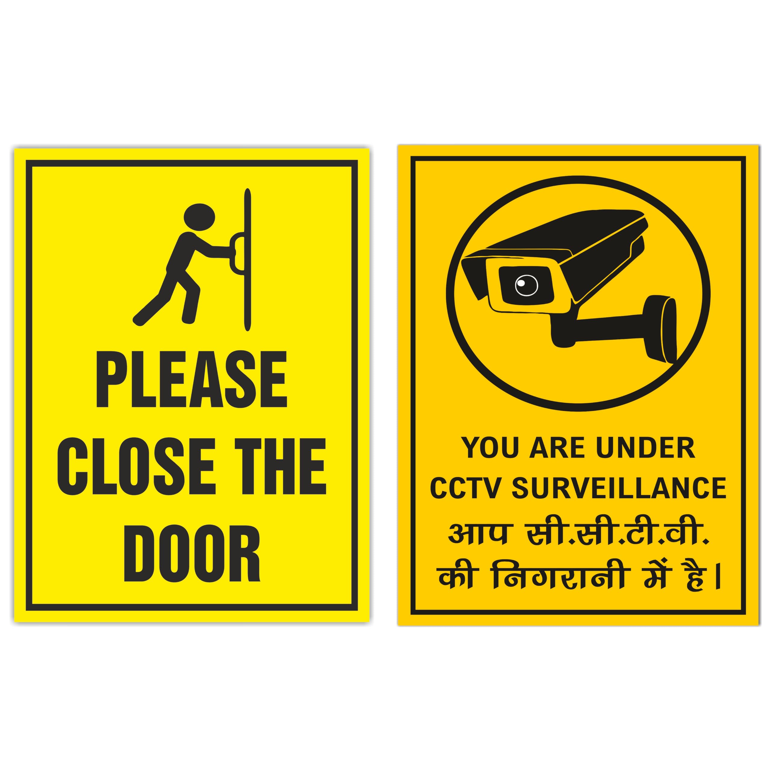 ATTRACTSO - Combo Set 2pcs Please Close the door Sticker & 4pcs CCTV Survillance Sticker-image-19