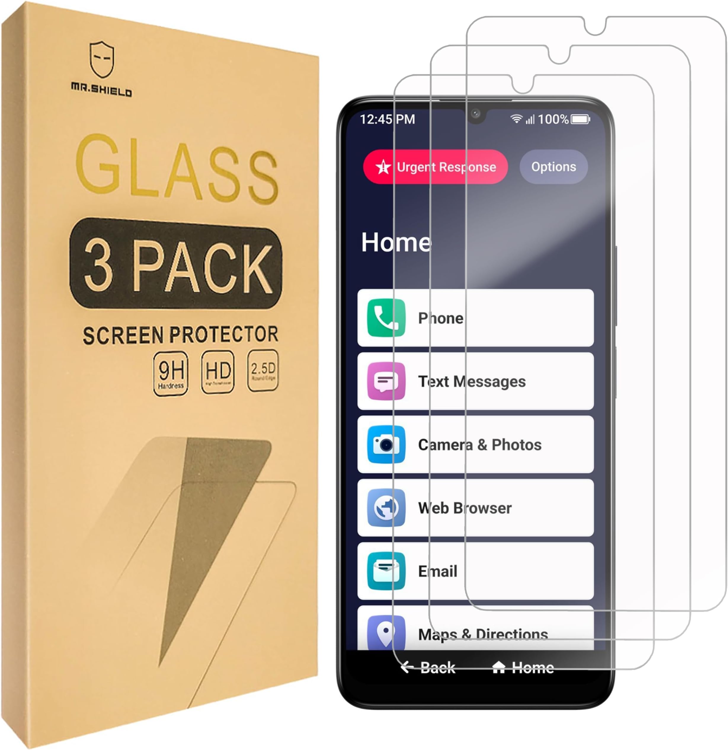 [3-Pack] Screen Protector For Lively Jitterbug Smart4 [Tempered Glass] [Japan Glass with 9H Hardness] Screen Protector