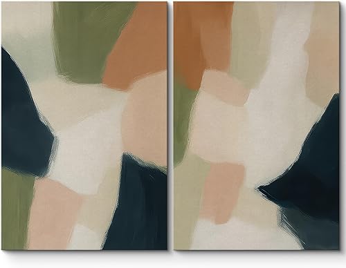 Miniatura 67 de SIGNLEADER Lienzo enmarcado para pared, juego de arte geométrico de mediados de siglo, formas de tocadiscos de música, ilustraciones abstractas,