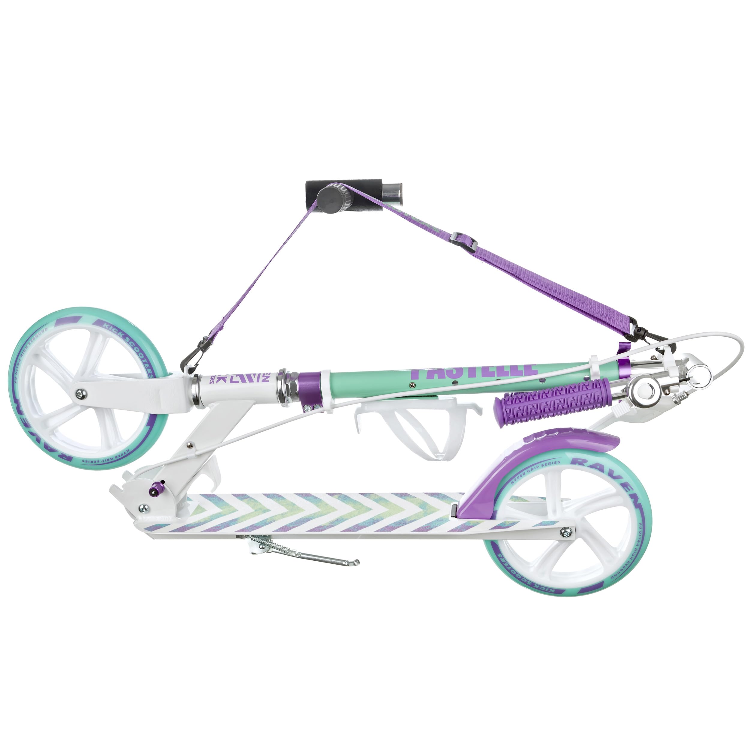 Raven - Monopattino per bambini, adulti - Scooter - Monopattino freestyle - Pieghevole, regolabile, tracolla per il trasporto, campanello