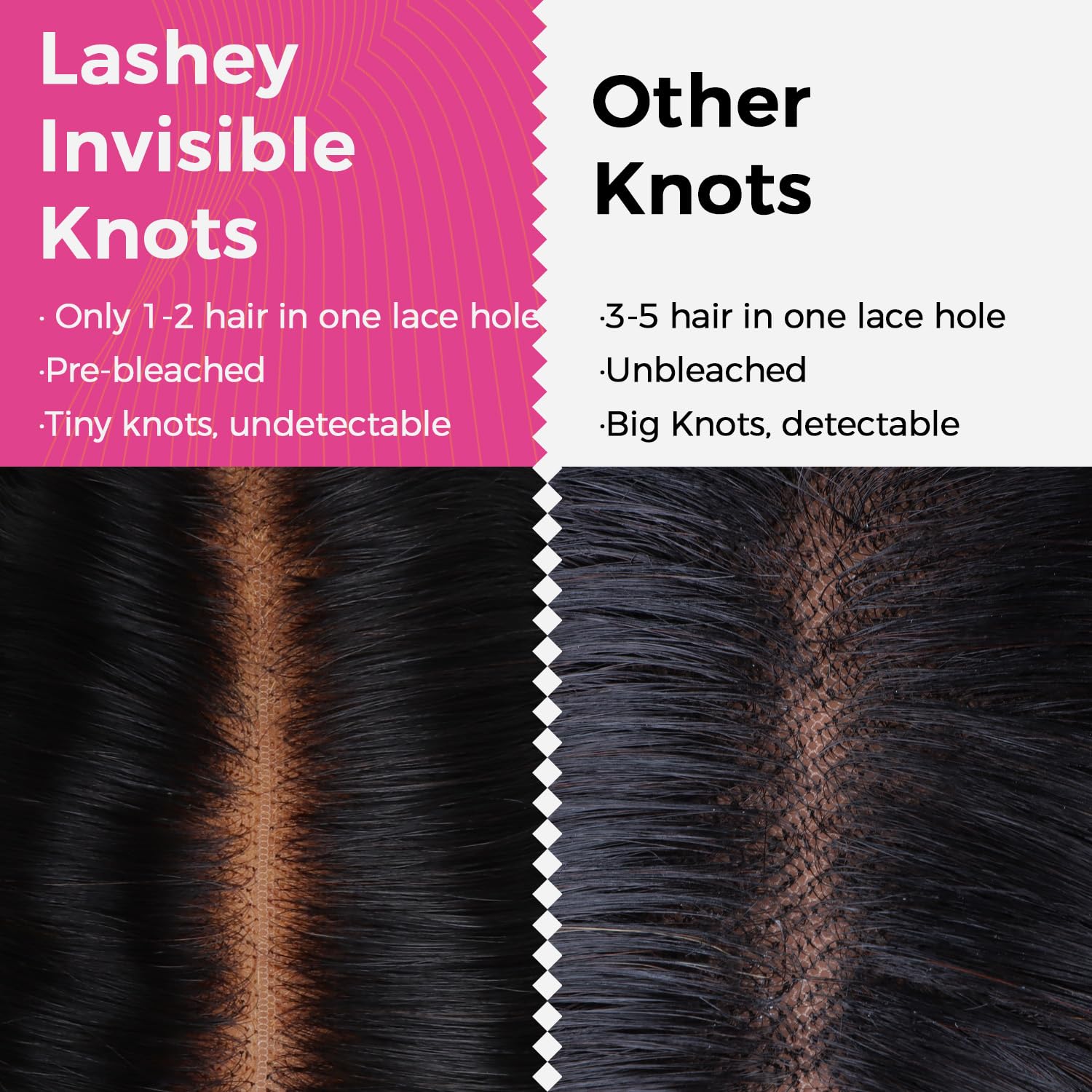 Lashey 2x6 SKINLIKE HD Lace Closure Human Hair Body Wave, 0.10mm Ultra-Thin Invisible Real HD Lace, Pre-Bleached Knots and Pre-Plucked Hairline 18 Inch Natural Black