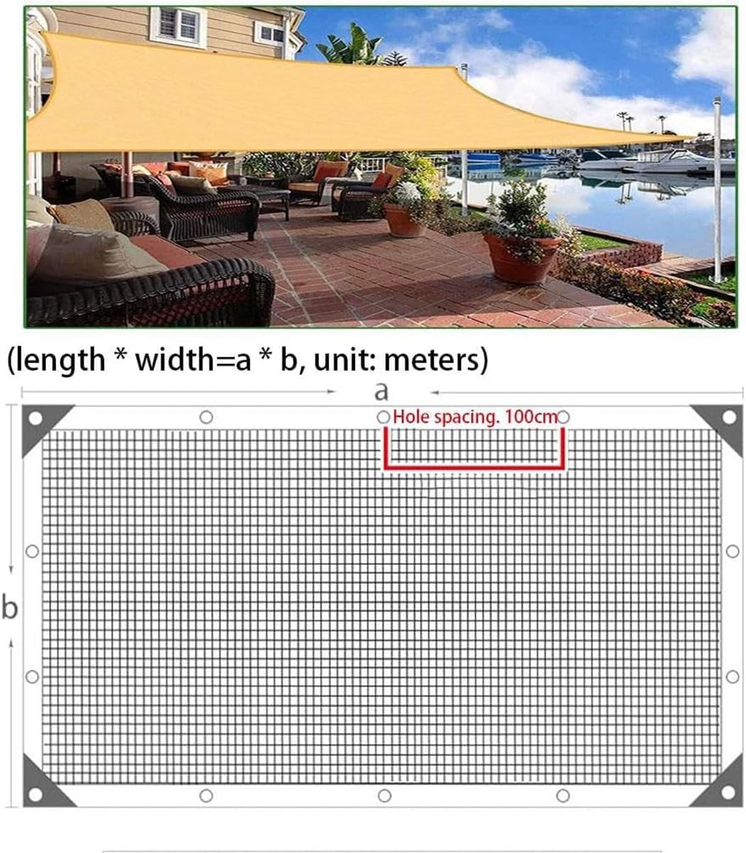 DaoGeSir Shade Net Greenhouse Shade Cloth, Sun Shade Cover 85% Shade Mesh Tarp with Grommets Sunblock Shade Clothfor HDPE Sun Shade Mesh for Outdoor Patio Pergola Roof Car Cover (Size : 2m*4m)