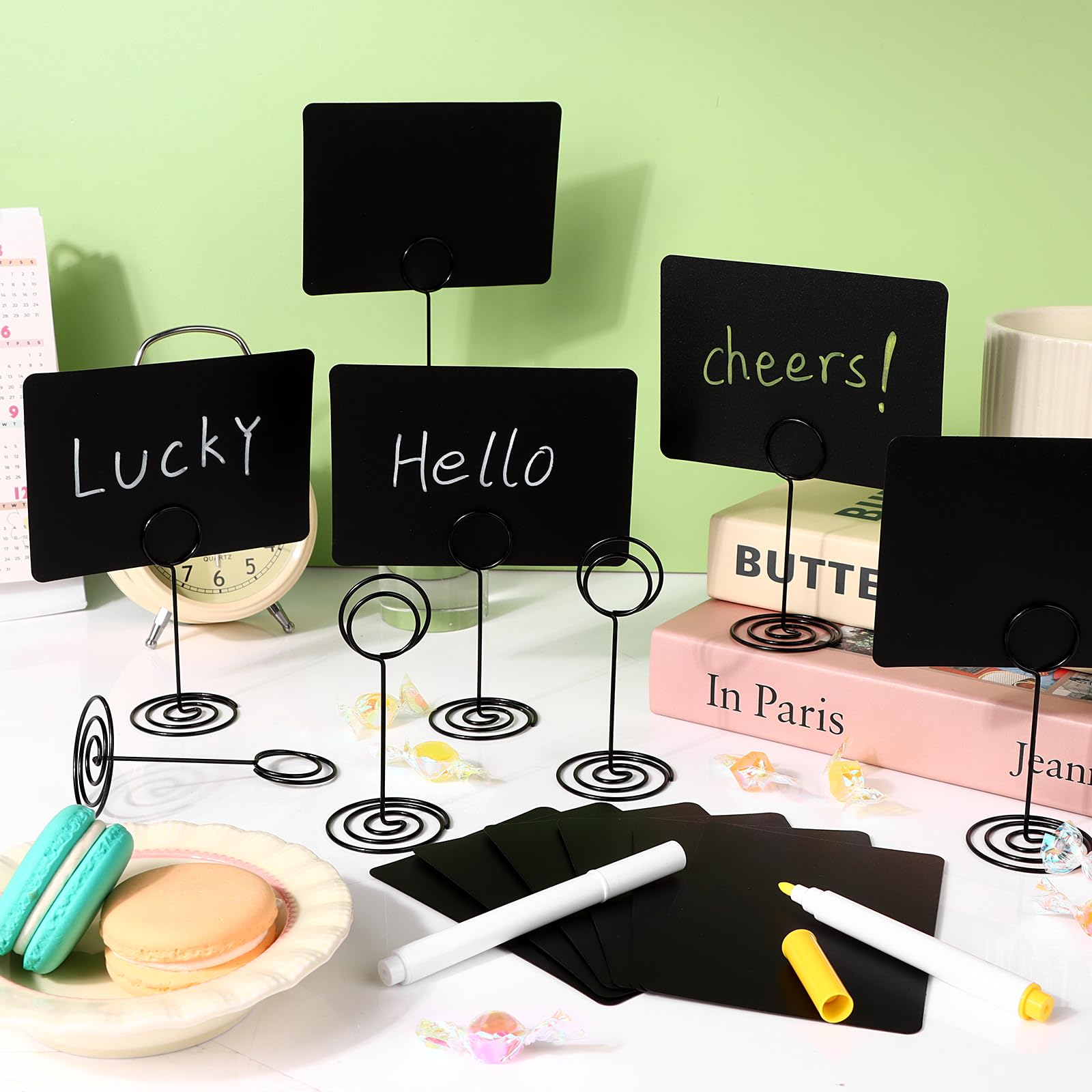 Small Chalkboards 10 Pack Mini Chalkboard Table Tent Signs 4x3 For Food ...