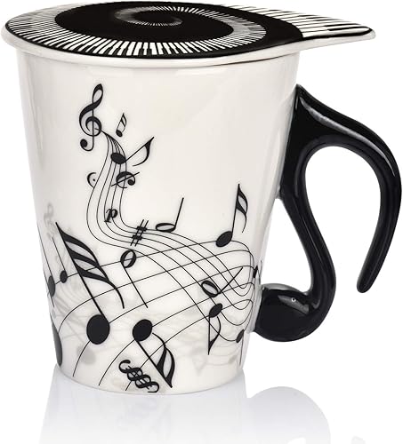 Miniatura 7 de Taza de guitarra de 12.9 onzas, nota musical, té, café, leche, guitarra de cerámica, taza de música, regalos para guitarristas, músicos, regalo para