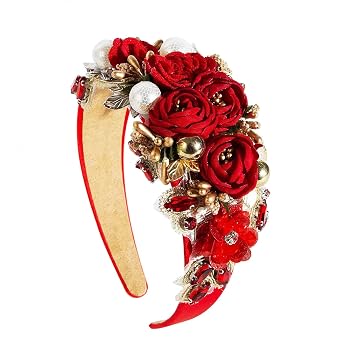 Spring and summer womens fashion simulation flower headband, lace diamond fairy temperament senior sense hair headband