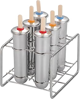 Stainless Steel Popsicle Molds, Set of 6 Ice Cream Maker, Ice Pop Molds ...