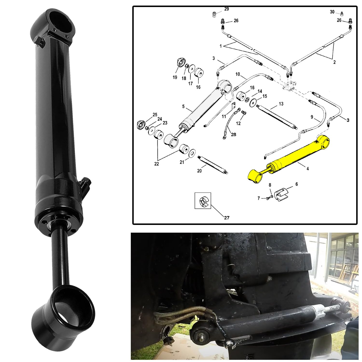 26mari_a様 Amazon.com: Port Trim Ram Cylinder-Power Trim Fits for all