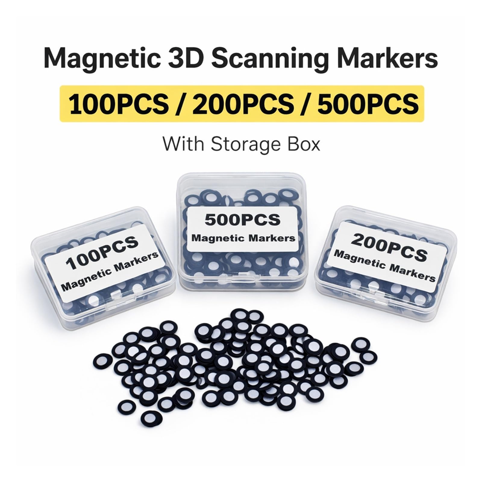 Magnetyczne kropki śledzące 3D 6 mm ID 10 mm OD Odblaskowe rozproszone cele pozycjonowania do drukowania 3D i inżynierii odwrotnej(200pcs)