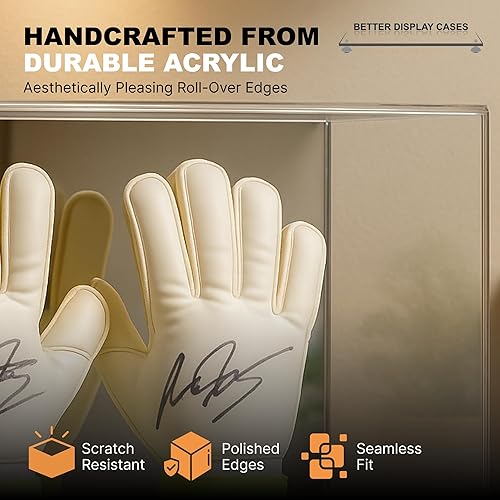 Vista 231 de Better Display Cases Versátil vitrina de acrílico transparente - Caja rectangular grande con base blanca 18" x 12" x 3" (BK09)