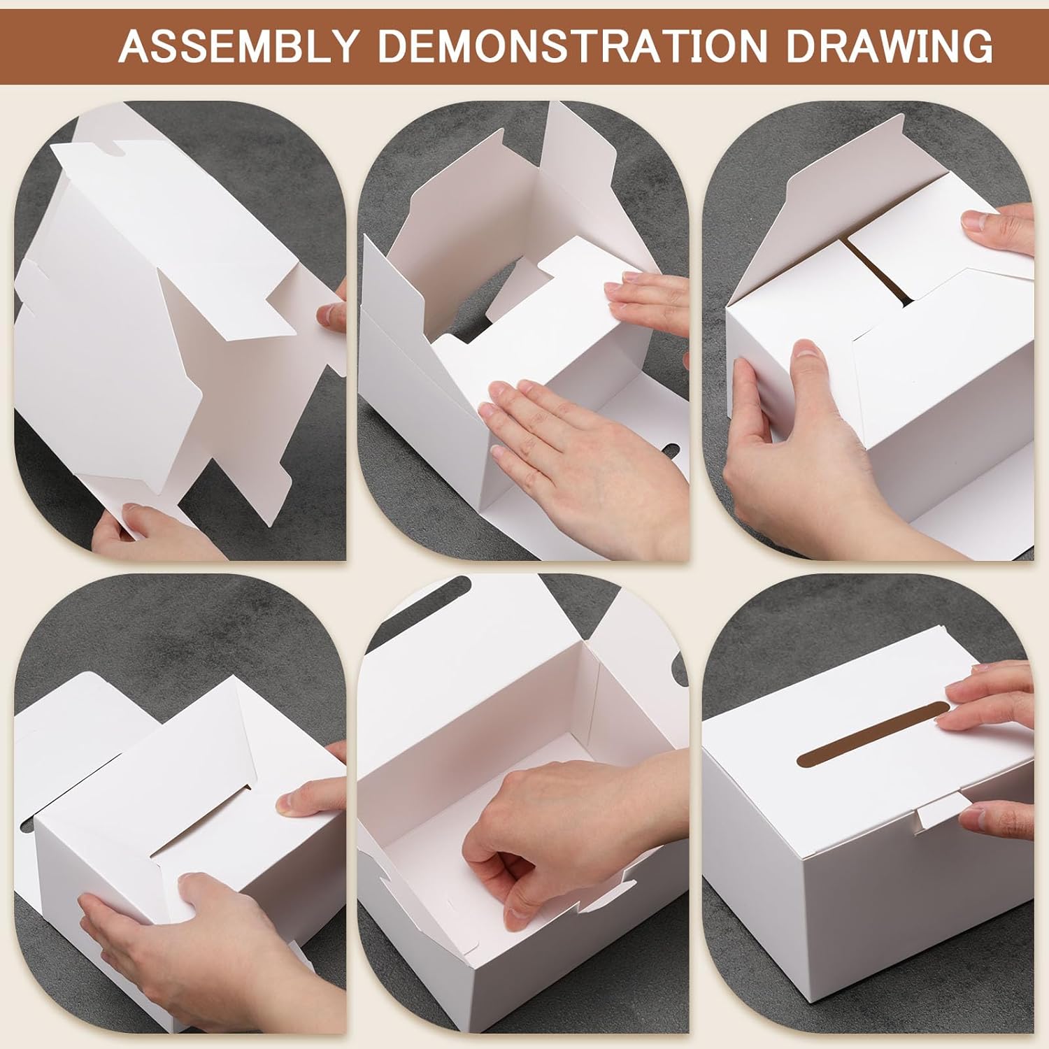 Fullhawl 72 Pack Ballot Raffle Box White Suggestions Donations 6 x 4.5 x 4 Inch Cardboard Box with Removable Header Charity for Fundraising Collecting Business Card Voting Contest