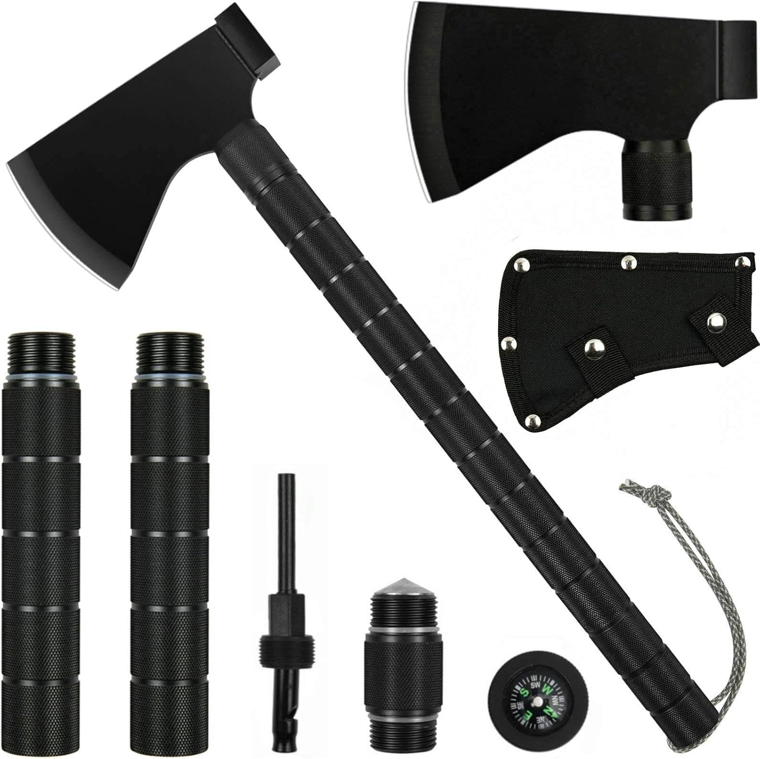 iunio Camping Shovel with Survival Axe, Portable Folding Multitool for Outdoor, Hiking, Hunting : Sports & Outdoors