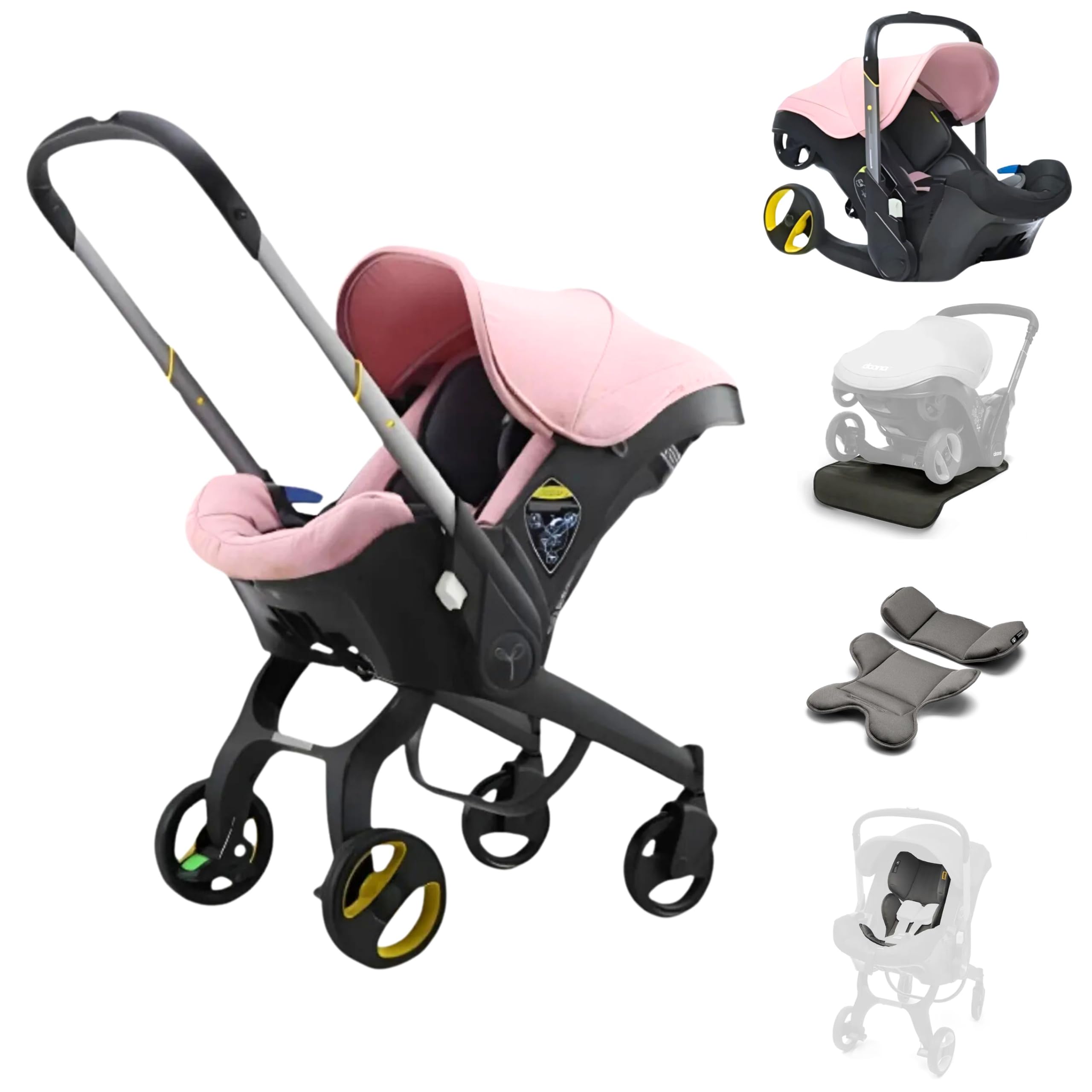 OBaby Car Seat & Travel Stroller - Convertible 0+ Car Seat and Pram with 5 Point Safety Harness - Ergonomic Pushchair and Travel System - ISOFIX Base Sold Separately (Matte Pink)