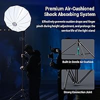 Vista 3 de SMALLRIG Soporte de luz para fotografía de 110 pulgadas/9.2 pies/280cm, soporte de trípode de aluminio acolchado con aire con tornillo de 1/4