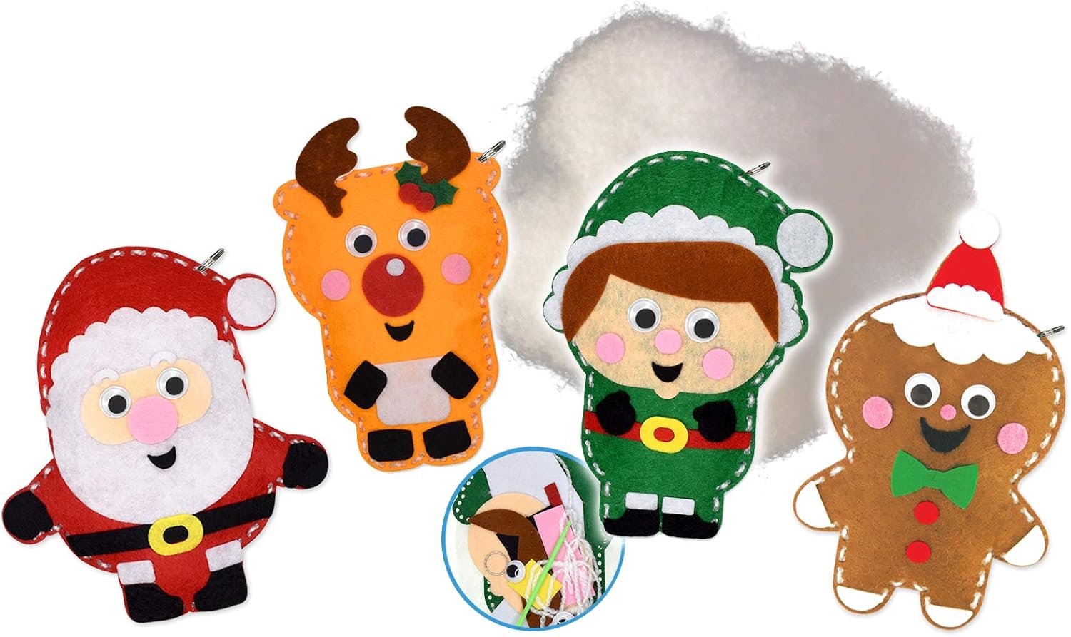 Sewing Kit for Kids Craft Kits for Kids DIY Kit Christmas Crafts for Kids Felt Animals Sewing for Beginners DIY Christmas Ornaments Art Projects for Kids My First Sewing Kits for Kids (48 Pk)