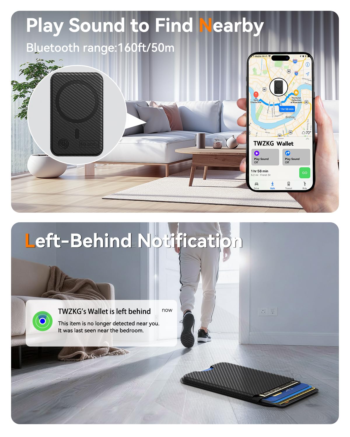 TWZKG MagSafe-Brieftasche, funktioniert mit Apple Find My, 5 Kartenhalter, schlanke magnetische Handy-Brieftasche für iPhone 17/16/15/14/13/12 Pro Max Plus Air, RFID-blockierendes, veganes Leder