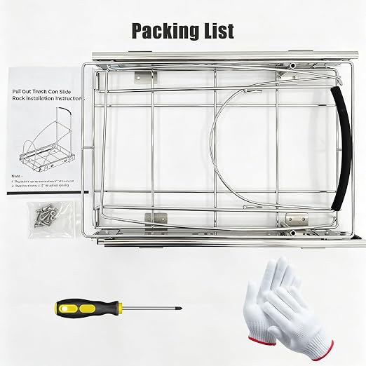 Porta Basura Extraíble Bajo Gabinete de Acero Inoxidable, Capacidad 7 Galones, Color Plata miniatura 7