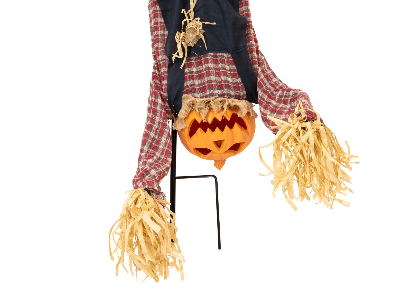 EUROPALMS Halloween Bodenstecker Figur Kürbismann kopfüber, animiert, 153cm | Animierte Figur mit Sound- und Bewegungseffekt