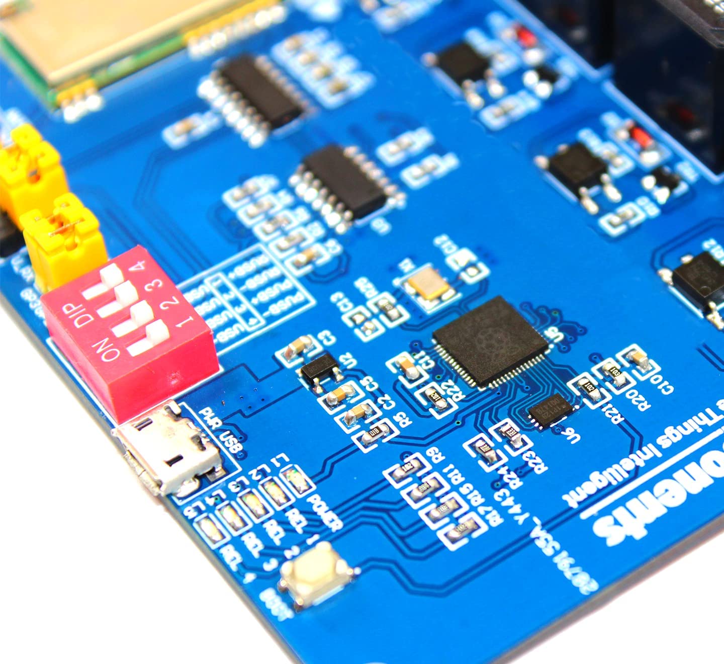 GatePi 4 Canali - Relè a 4 Canali LoRa Basato su LoRa Relè con Modulo LoRa basato su Raspberry Pi 2040 Smart Trasmissione Dati Modulo LoRa, Trasmissione fino a 5 KM (868MHz)