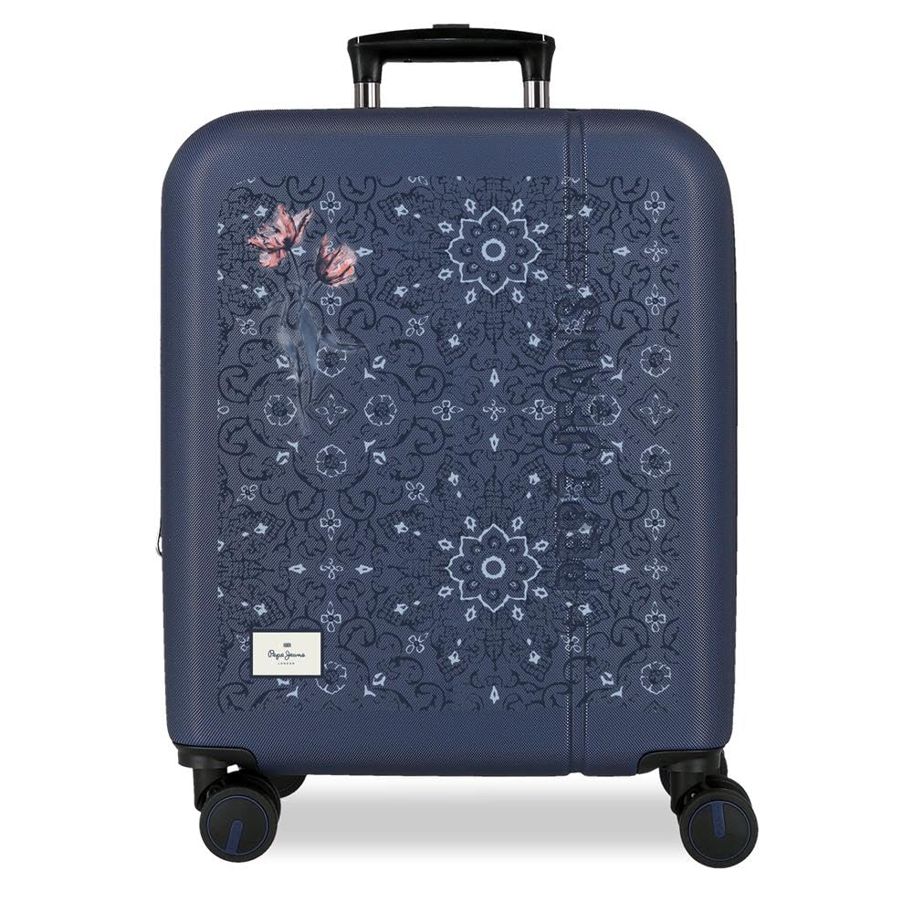 Pepe Jeans Lenay Maleta de Cabina Marino 40x55x20 cm Rígida ABS Cierre de combinación Integrado 37L 2,6kg 4 Ruedas Dobles Equipaje de Mano by Joumma Bags
