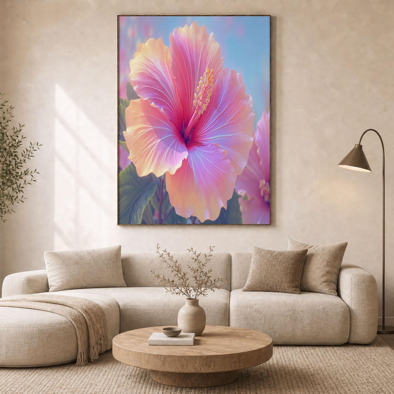 Impression sur toile fleurs réalistes rose pour une déco raffinée - 8