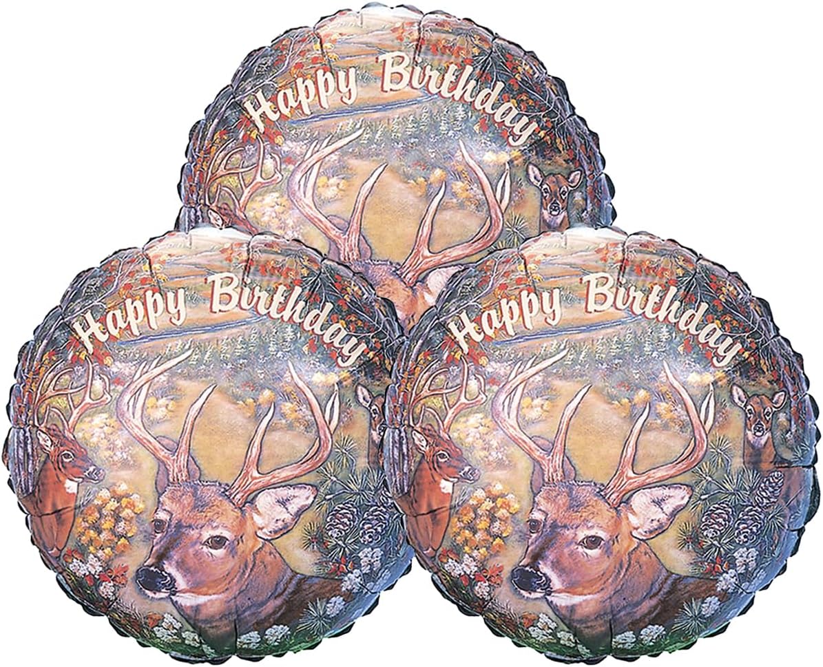 Set of 3 Happy Birthday Deer Hunting Party Decoration 17