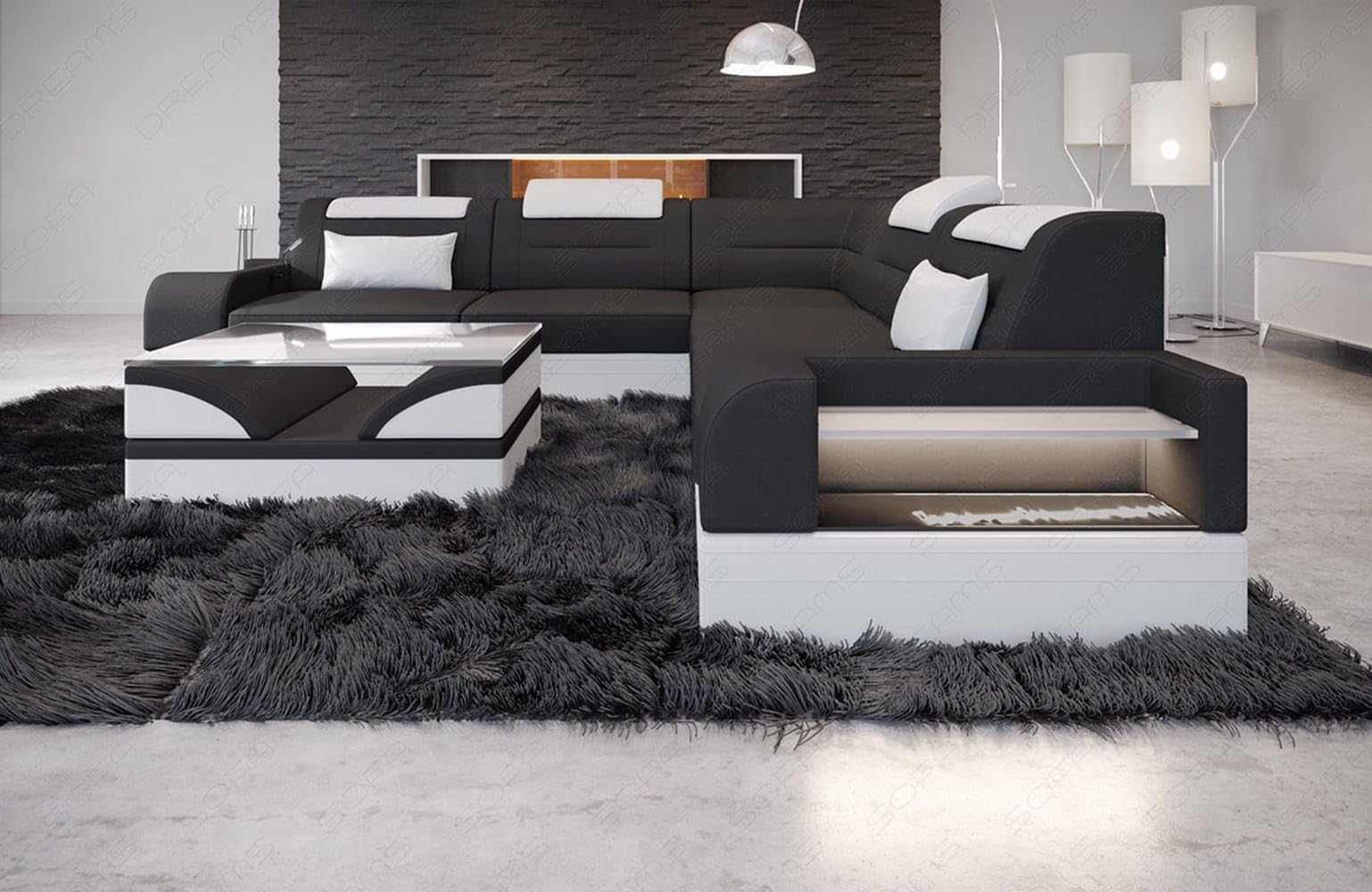 Sofa Dreams Couch Trivento L-Form in Stoff