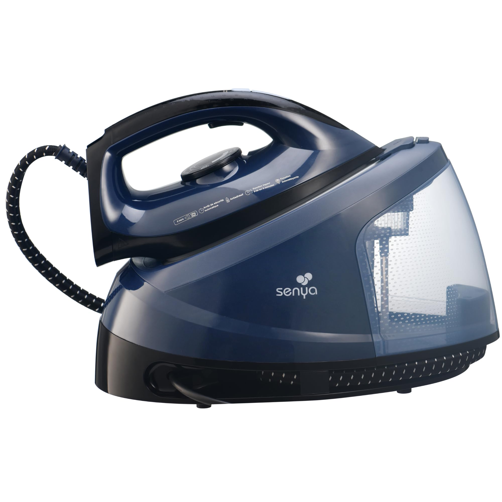 SENYA Dampfbügelstation 6 bar, Dampfleistung 100 g/min, Dampfstoßfunktion 240 g/min, unbegrenzte Akkulaufzeit, abnehmbarer Behälter 1,2 l – Nice Steam SYIR-SP008V