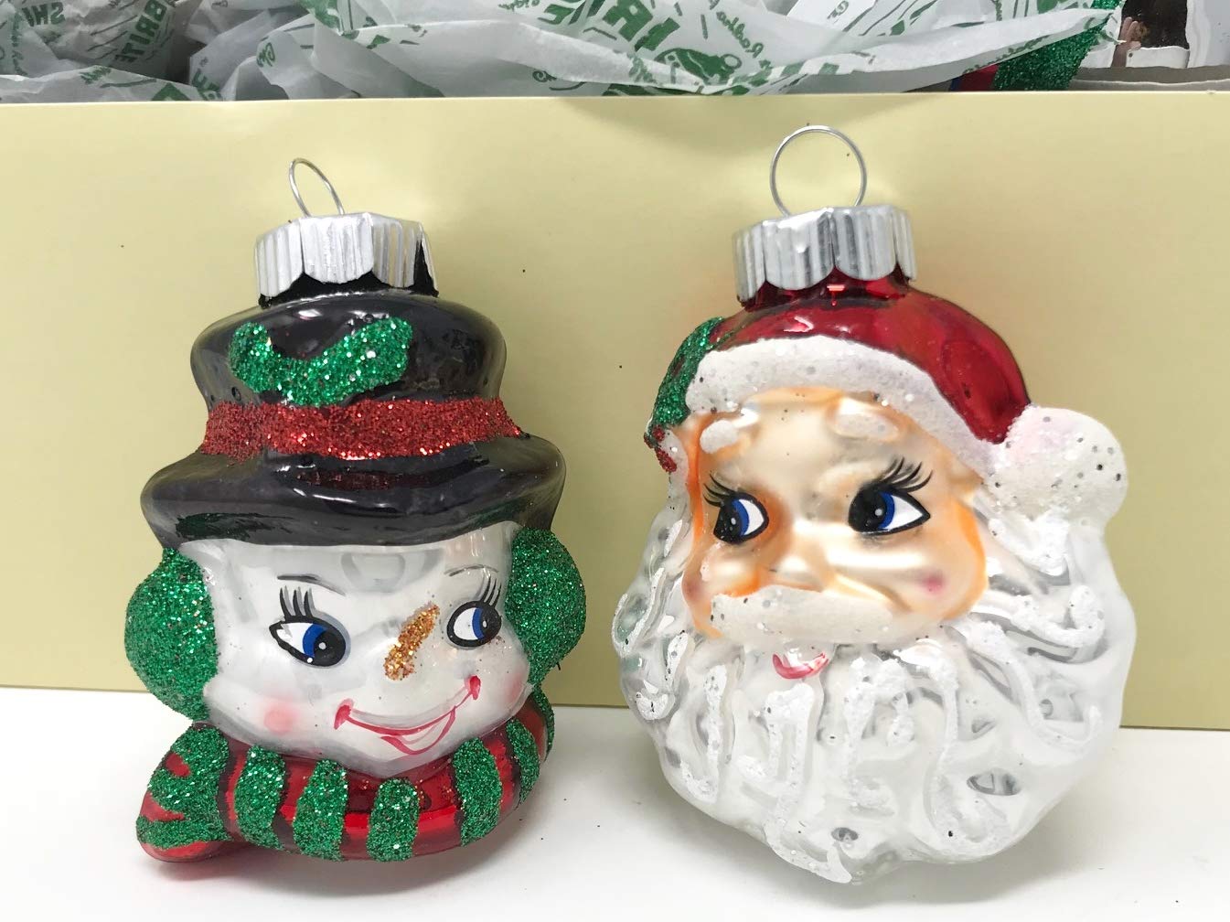 Amazon.com: Radko Shiny Brite Santa & Caroler 9 Glass Figural