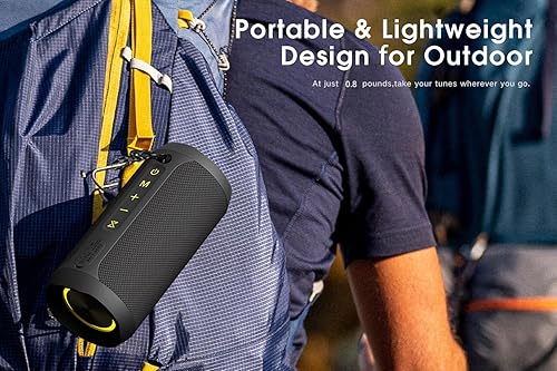 Miniatura 8 de EDUPLINK - Bocina portátil inalámbrica con Bluetooth impermeable IPX7 con bocinas de mayor sonido, 20 W con interruptor y conexión Bluetooth, modo