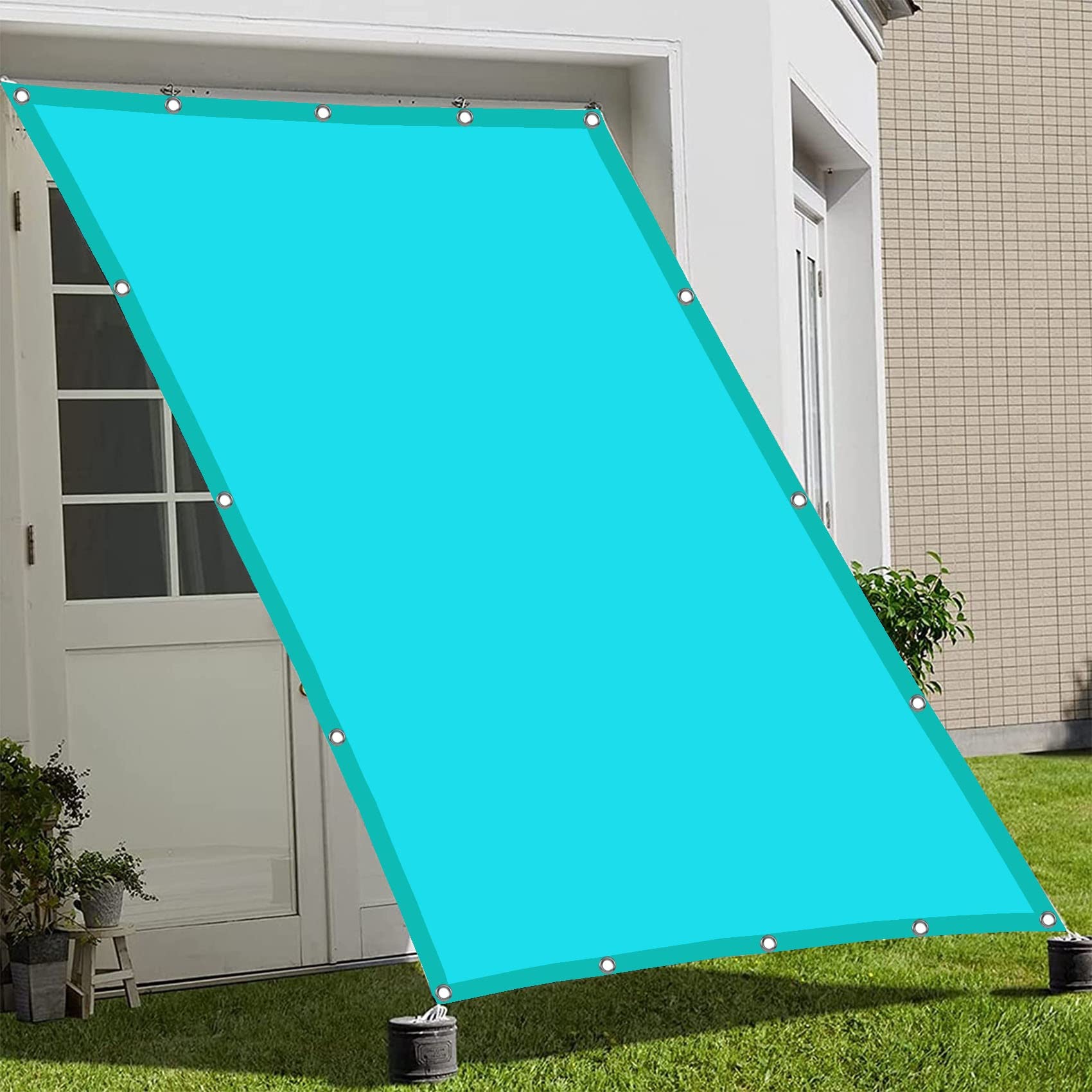 Sonnensegel Sonnenschutz 1 x 4 m 98% UV-beständig mit UV Schutz Sonnensegel Wasserdicht Sonnensegel mit Ösen für Garten Terrasse Camping, Himmelblau