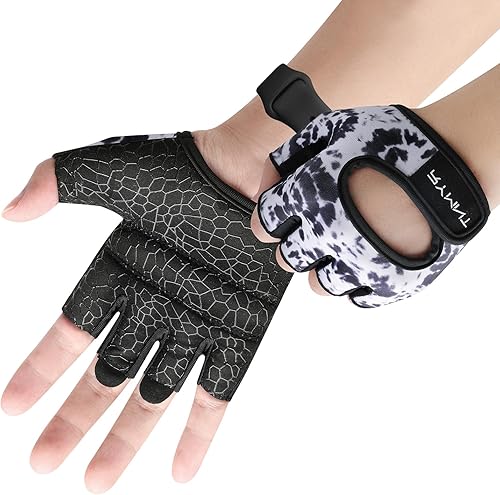Miniatura 2 de Guantes de levantamiento de peso mínimo, guantes cortos de micro entrenamiento, almohadillas de agarre con protección completa de la palma y agarre