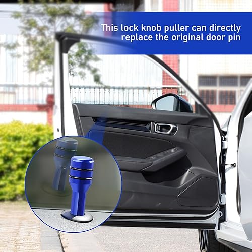 Miniatura 6 de 4 piezas de cubierta para pomo de cerradura de puerta interior de automóvil, metal antiarañazos antioxidante, pestillo de puerta de seguridad,