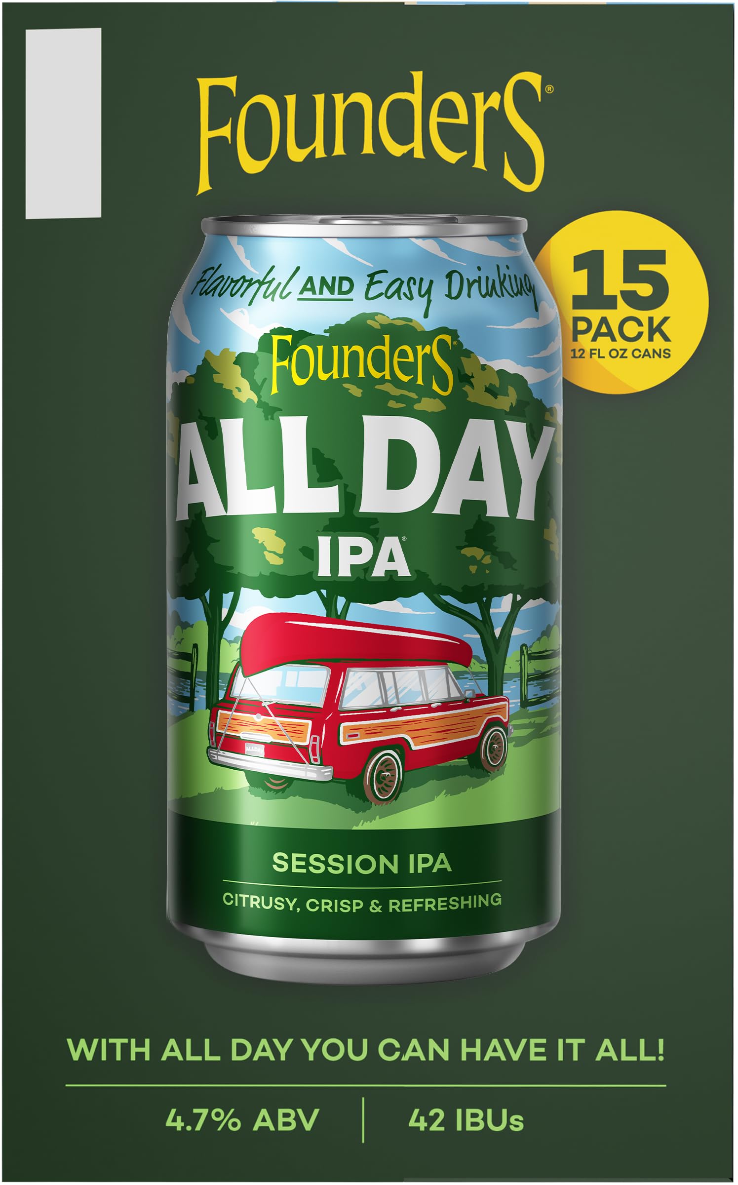 Founders All Day IPA, 15 pk, 12 oz cans, 4.7% ABV