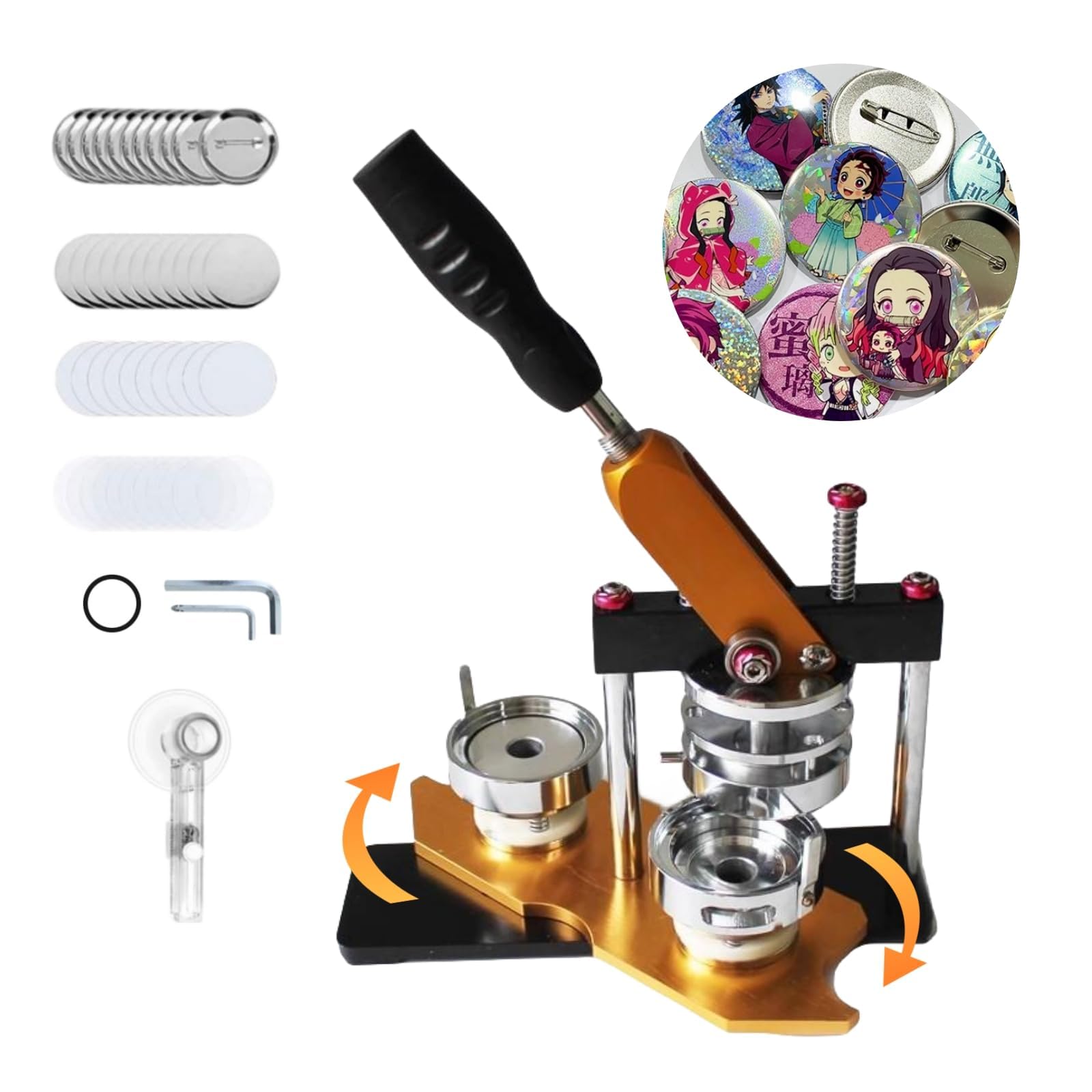 Amazon.co.jp: SASATO 新型金属 缶バッチマシーン 回転 缶バッジ