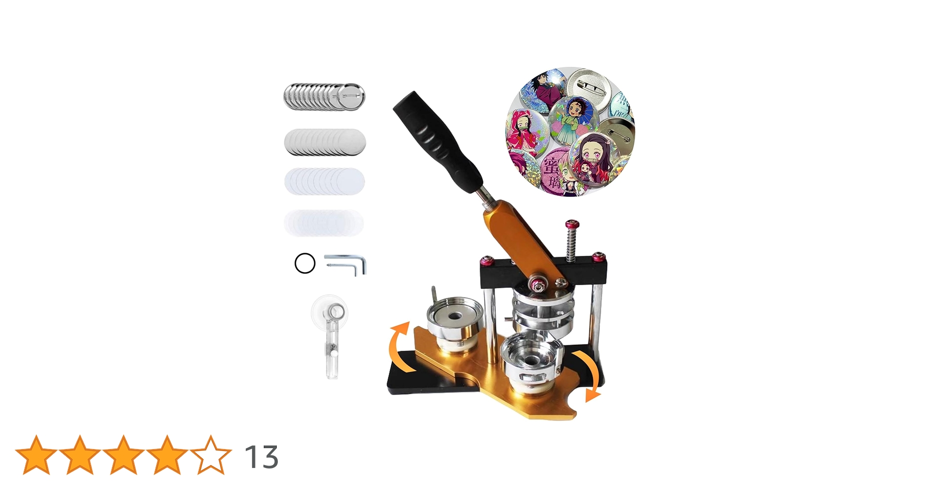 Amazon.co.jp: SASATO 新型金属 缶バッチマシーン 回転 缶バッジ