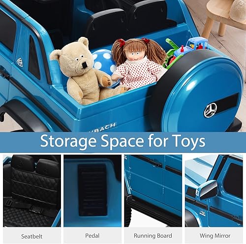 Miniatura 5 de DORTALA Vehículo eléctrico con licencia Mercedes-Benz Maybach G650, 12 V, batería de juguete para niños y niñas de 3 a 8 años, control remoto, luces