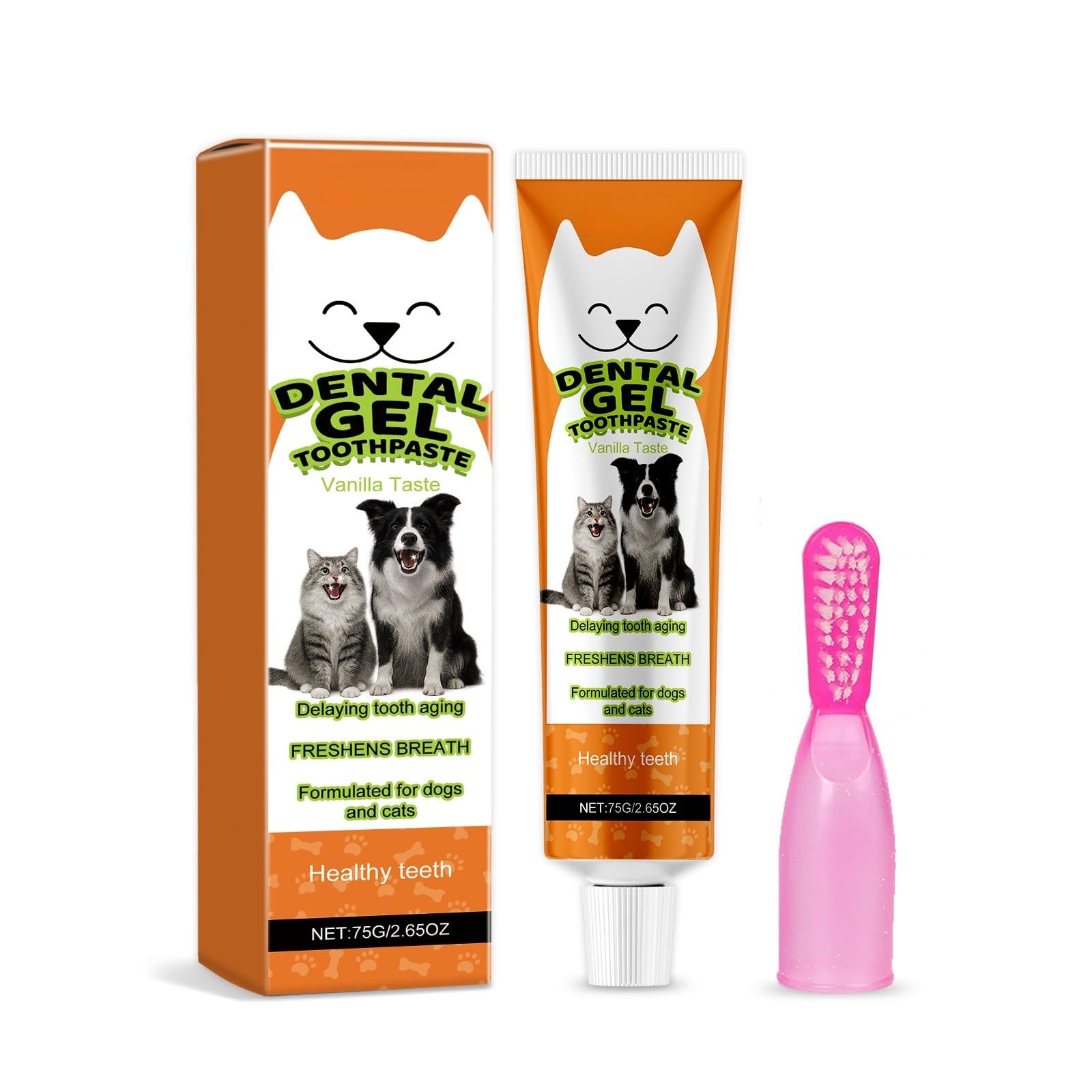 Jipersuo Mint Toothpaste and Oral Care for and Cats With Finger Brush for Complete Teeth Cleaning Fresh Breath 04