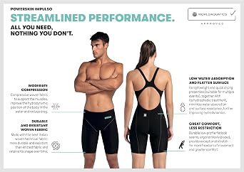 ARENA Powerskin Impulso Boys' Racing Jammer Competition Swimsuit One Piece Athletic Swim Team Championship Tech Suit