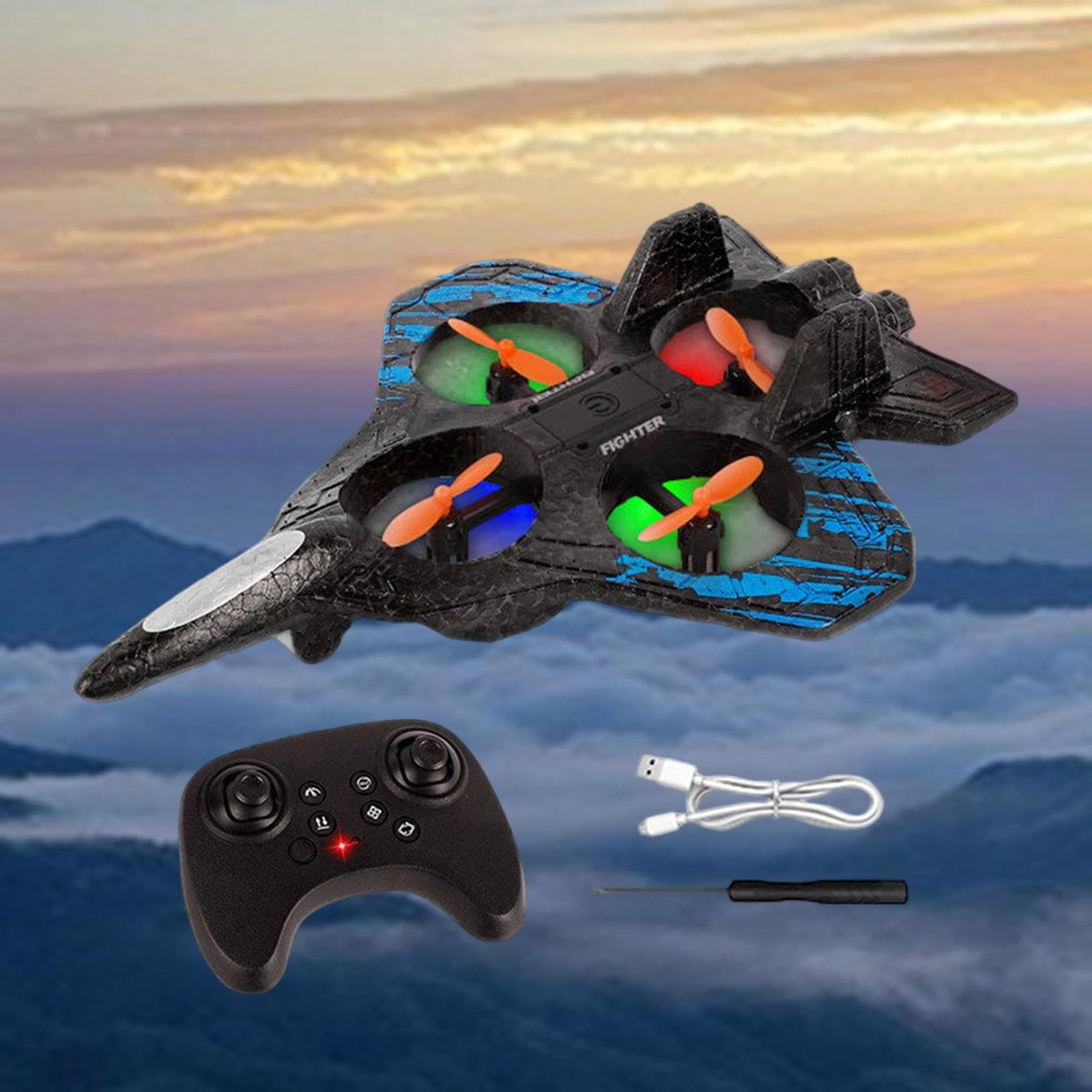 Aereo Telecomandato, Quadricottero, Aereo RC, Facile da Controllare, Volo/Hovering, Acrobazie, Regalo di Compleanno per Ragazzi